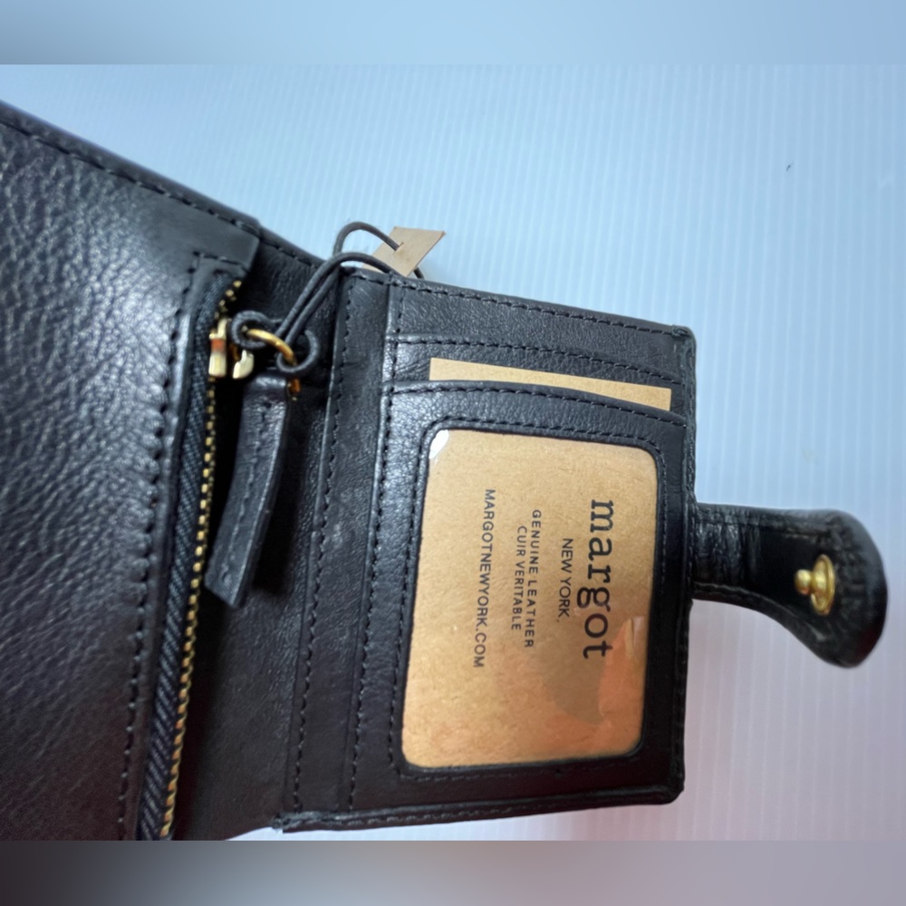 Genuine Leather Lizzie Compact Bifold Wallet by Margot New York - Picture 12 of 16